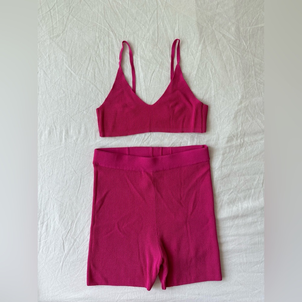 JACQUEMUS knit pink set